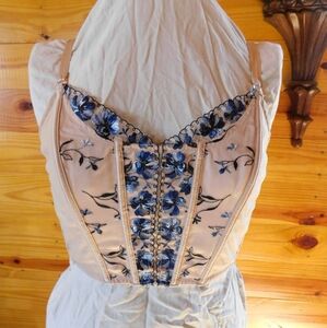 Floral Embroidered Corset Top